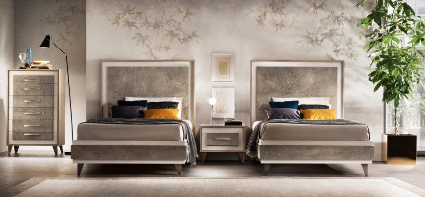 Upholstered bed beds bed upholstery wood designer hotel design arredoclassic 120 cm