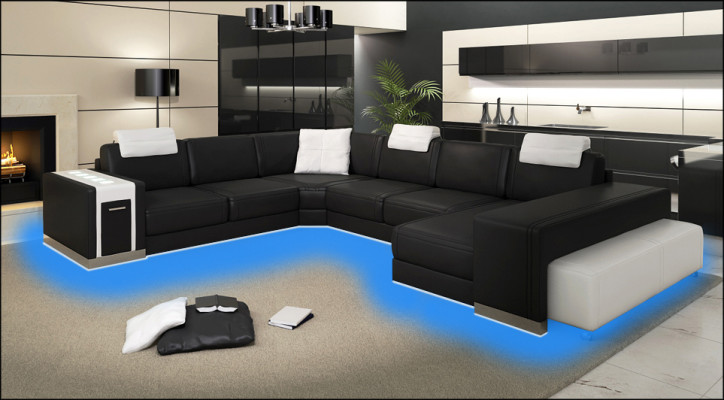 Living landscape sofa with USB couch cushion corner XX big corner sofa leather sofa design