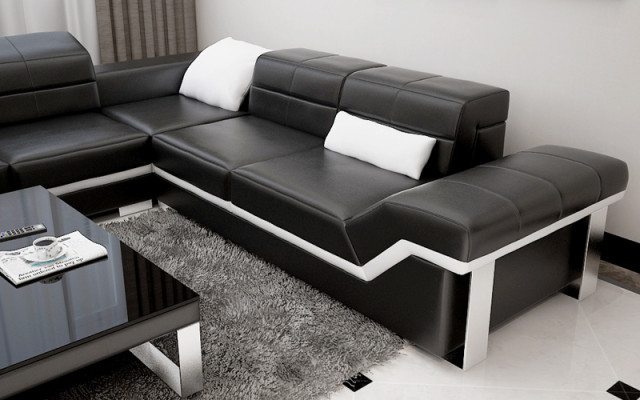 Leather sofa USB living landscape corner sofa corner suite design sofa couch K5007B new