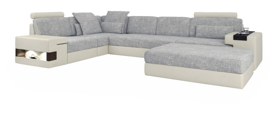 Sofas corner sofa leather living room wood area stool modern L shape NEW set