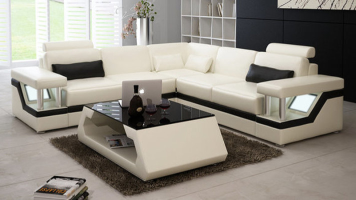 Leather sofa couch living landscape corner set design modern corner sofa L-shape L6002