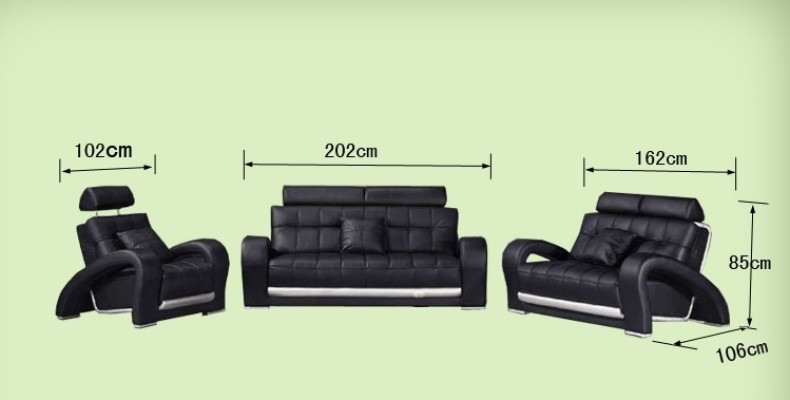 Leather sofa with USB living set 3+2+1 seat design modern sofa B2023