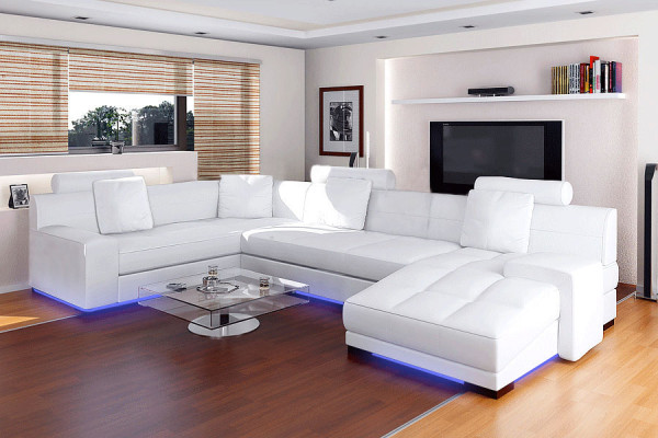 Leather sofa with USB living room landscape corner sofa corner suite design modern sofa A1111
