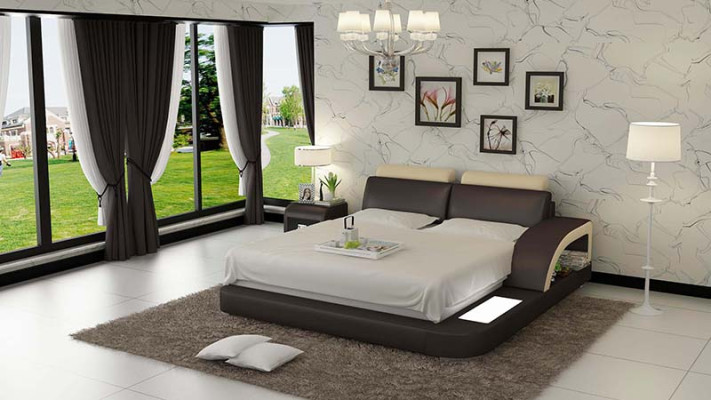 Waterbed with USB Hotel Double Bed Complete Leather Bed Upholstered Bed Water