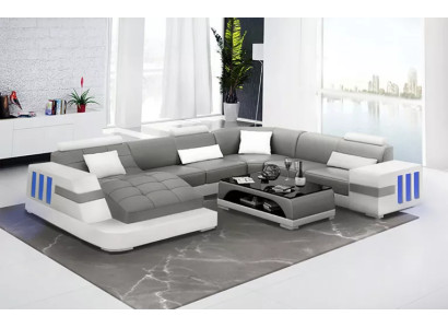 Designer sofa, corner sofa, leather sofa, sofas, U-shaped upholstered couch, living landscape, leather.