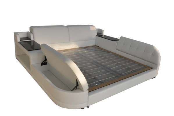 Design Luxury Bed Upholstery Matrimonial Hotel Modern Beds Leather 140/160/180/200 LB8820