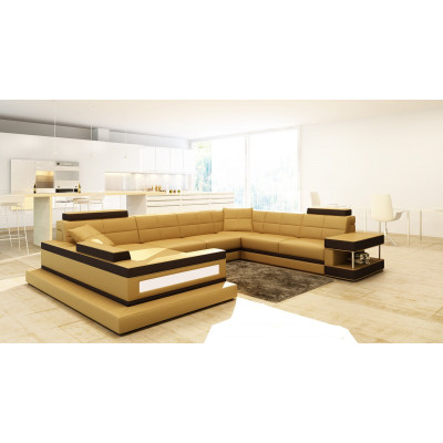 Design leather upholstery seat corner leather sofa cushion corner landscape room new living
