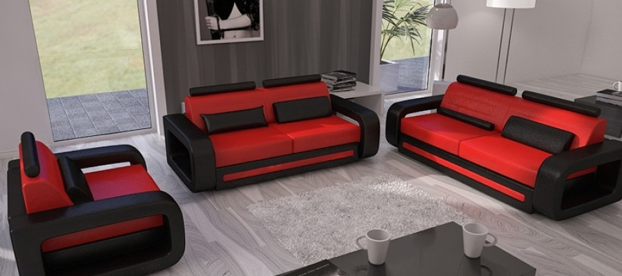 Sofa set Sofa Couch Upholstery Leather Couches Sofas 3+2+1 Davos Set New Set