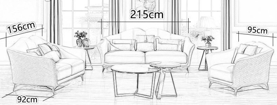 Chesterfield sofa set upholstered seat furniture 2-piece set 3+2 seater new