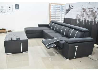 Design sectional sofa couch upholstery suite leather automatic recline function sofa new