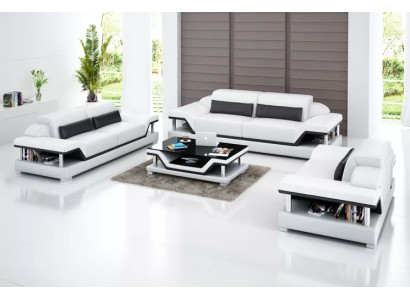 Living room sofa set 221 seater coffee table leather sofa modern sofa couch