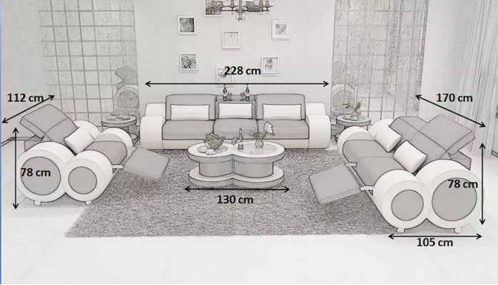 Living landscape designer sofa set 321-seater corner sofa upholstery set