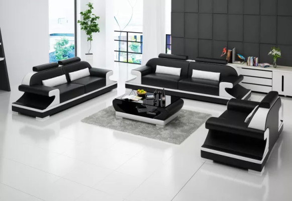 Modern sofa set 221 seater coffee table leather sofa couch living landscape