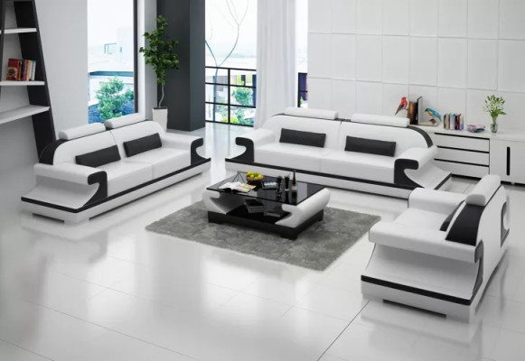Modern sofa set 221 seater coffee table leather sofa couch living landscape