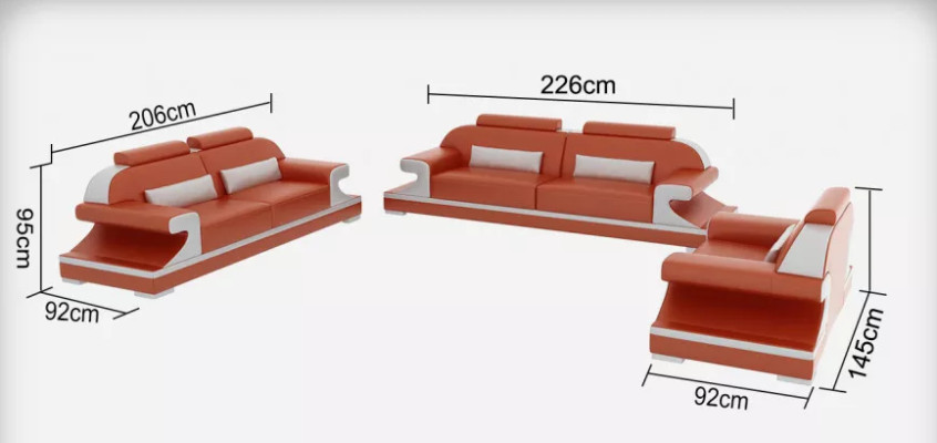 Modern sofa set 221 seater coffee table leather sofa couch living landscape