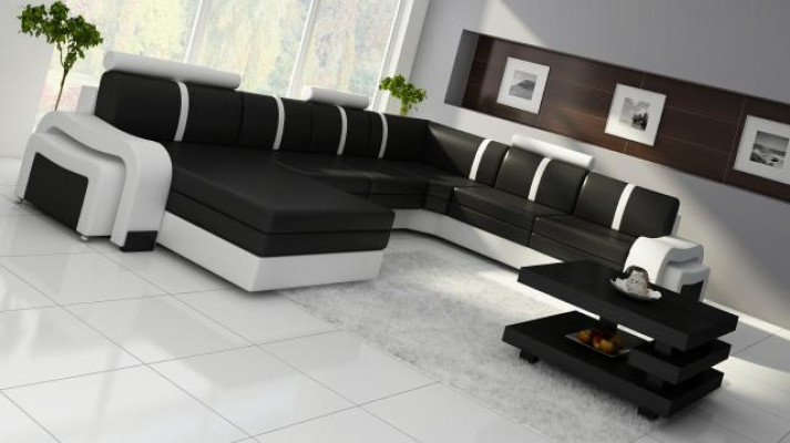 Living landscape sofa with USB upholstery leather sofa corner sofa corner couch leather suite NEW