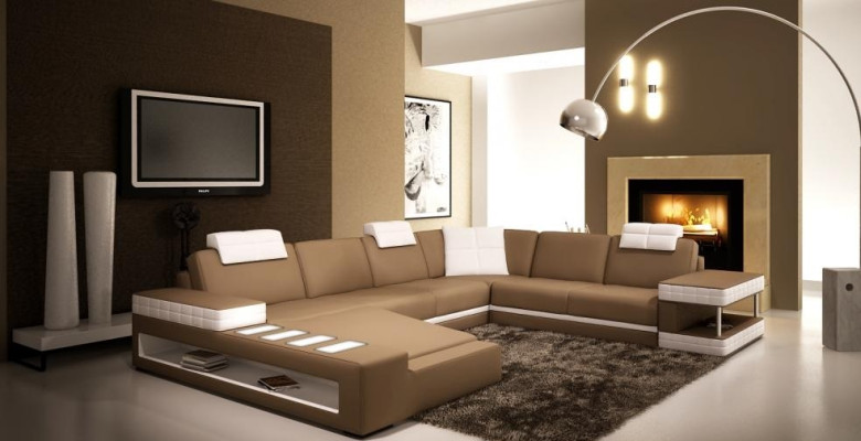 Designer leather upholstered corner sofa upholstered corner landscape room big leather.