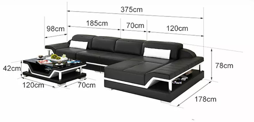 Seating landscape leather sofa corner sofa L-shape modern sofa corner sofa upholstery.