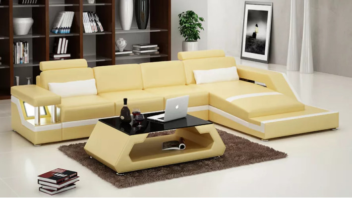 Corner sofa upholstered leather sofa L-shaped modern sofa living landscape