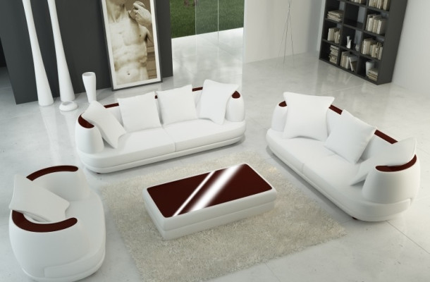 Leather sofa set 3+2+1 couch seat cushion sofa suite set new royal gray