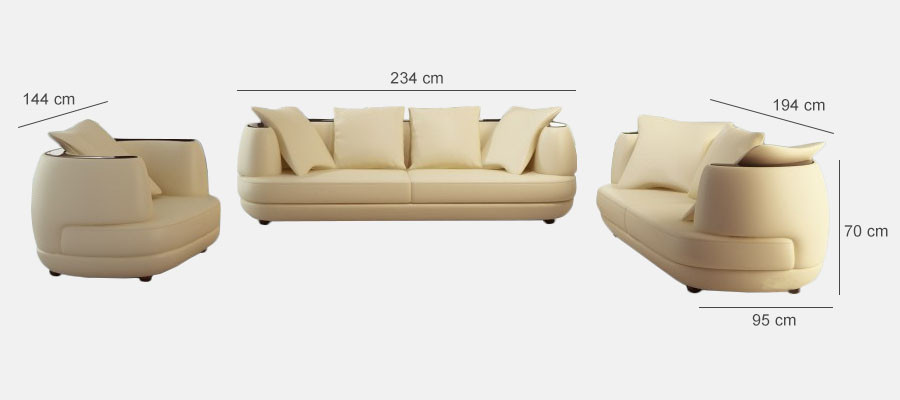 Leather sofa set 3+2+1 couch seat cushion sofa suite set new royal gray