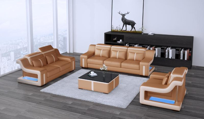 Living room upholstered furniture leather sofa couch sofa seat upholstery sets 3+2+1