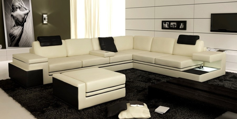 XXL corner sofa living area with USB upholstery seat suite sofas couches textile