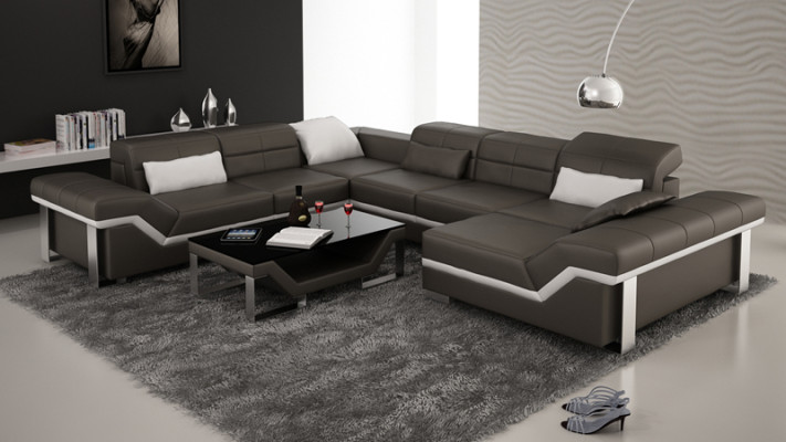 Leather sofa couch living landscape corner sofa suite design modern sofa
