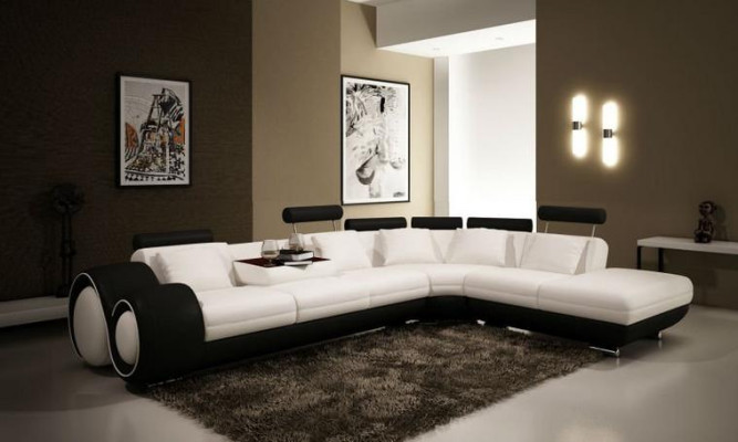 LEATHER SOFA with USB LEATHER COUCH SET SOFA COUCH LIVING AREA Berlin V NEW