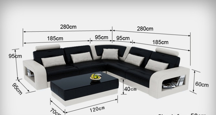 Leather sofa USB living landscape corner sofa suite design sofa couch L6008B new