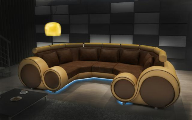 Corner sofa living landscape U-shape textile big XXL corner sofa fabric textile sofa couch new