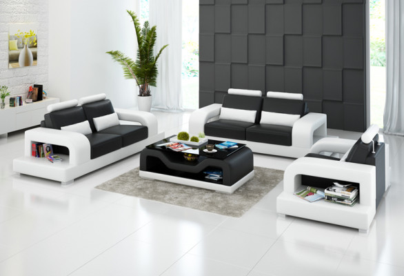Leather sofa couch living room set 3+2+1 seater + USB upholstery modern design sofa