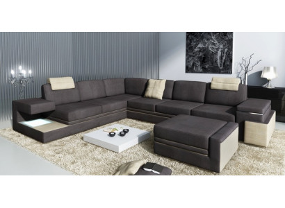 XXL living landscape corner sofa upholstered corner seating set sofas couches textile