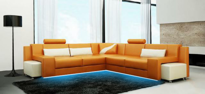 Living landscape upholstered corner corner sofa with USB upholstery landscape leather V015B new
