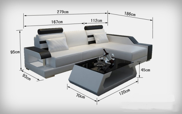 Leather sofa with USB living landscape corner sofa corner suite design modern sofa L6016E