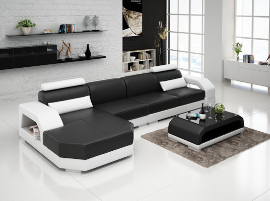 Leather sofa + USB living area corner sofa corner suite design couch sofa new G8001C