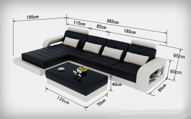 Leather sofa with USB living landscape corner set design modern sofa L-shape L6008