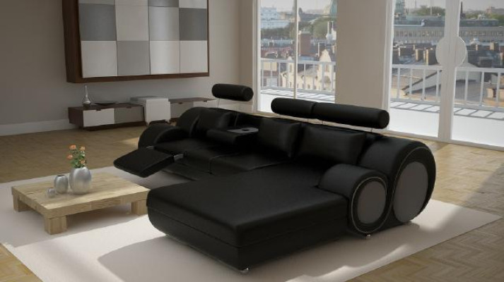 Designer suite living landscape corner couch sofa USB upholstered leather sofa sofas gray