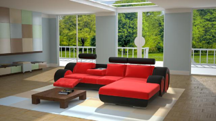 Designer suite corner sofa living landscape + USB, sofa upholstery leather sofa sofas new