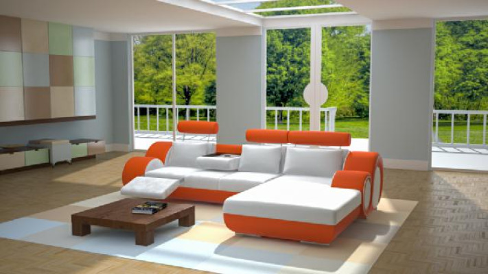 Designer suite corner sofa living landscape + USB, sofa upholstery leather sofa sofas new