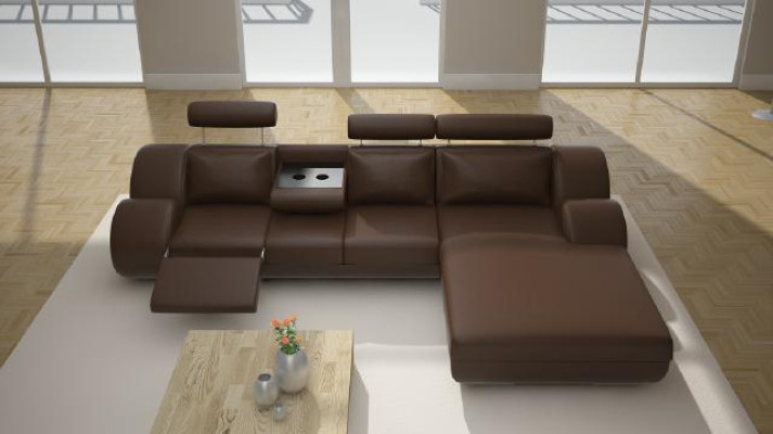 Designer Upholstered Sofa + USB Leather Sofa Living Set Corner Sofa Suite Berlin II
