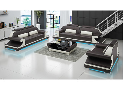 Leather sofa couch living room set 3+2+1 seater suite sofa suite