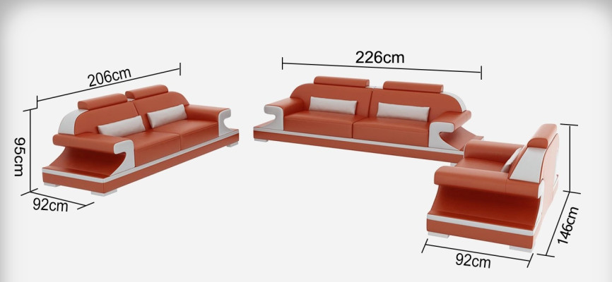 Leather sofa couch living room set 3+2+1 seater suite sofa suite