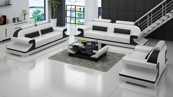 Leather sofa couch living room set 3+2+1 seater suite sofa suite