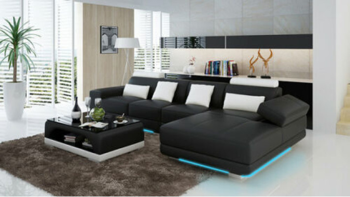 Leather couch cushion seat corner suite modern design sofas living landscape