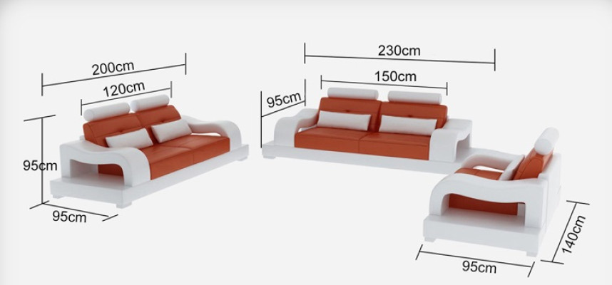 Leather sofa couch suite living landscape 3+2+1 seater suite design modern G8005D