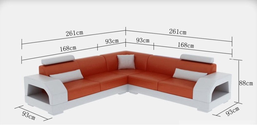 Leather sofa with USB living landscape corner sofa corner suite design modern sofa G8001B