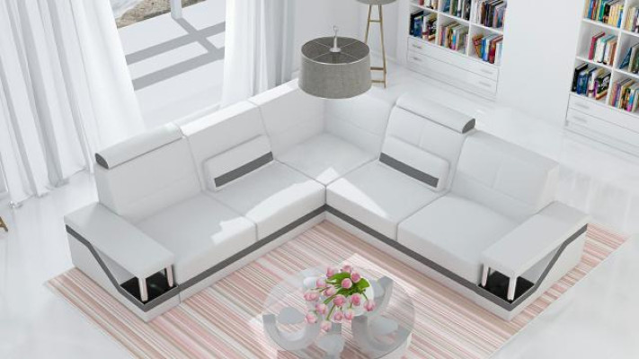 Leather sofa corner couch sofa + USB poster corner suite sofas fabric leather suite new