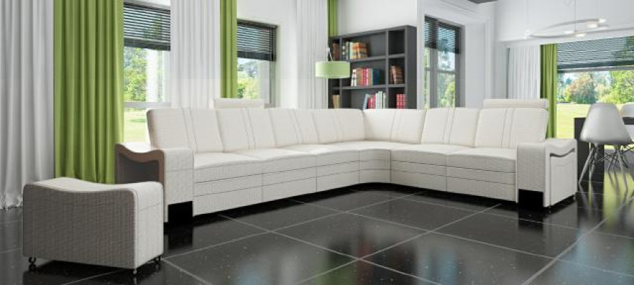 Fabric couch sofa corner living landscape textile upholstery corner couch custom-made USB