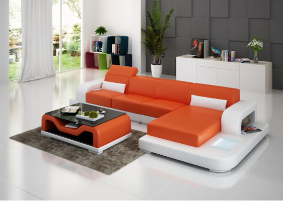 Leather sofa with USB living area sectional sofa corner set couch design sofa G8006C